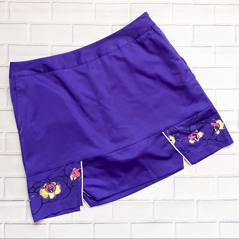Adidas Climacool Purple Thigh Slit Floral Skort
